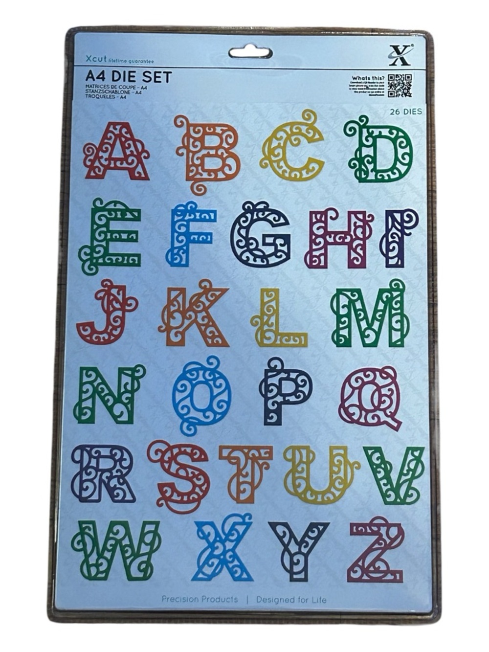 NEW Docrafts A4 Die Set Filigree Alphabet 26 Pieces Colorful Precision Products